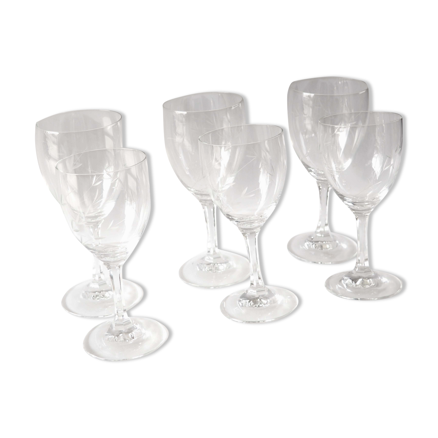 Set of 6 chiseled glasses