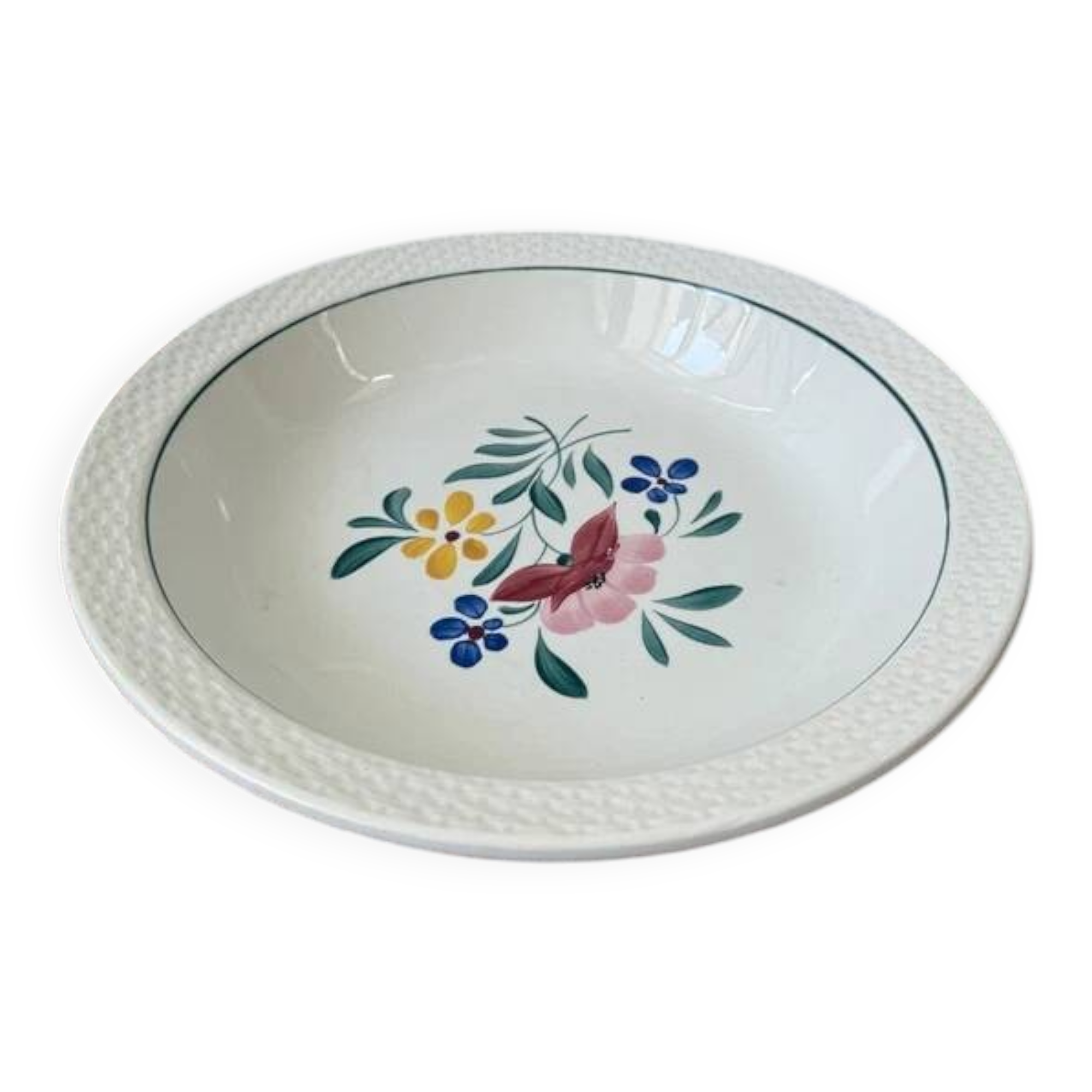 Plat Sarreguemines fabriqué en France et peint à la main