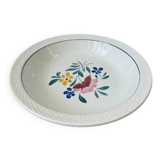 Plat Sarreguemines fabriqué en France et peint à la main