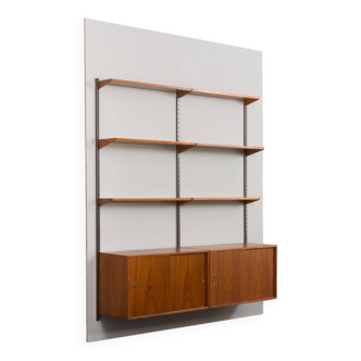 Kai Kristiansen two bay teak wall unit, Denmark, 1960s