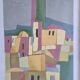 Lithograph Abderrahmane RAHOULE (1944) — "Village" dated 1995