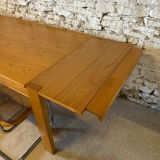 Solid elm dining table - Vintage - 1980