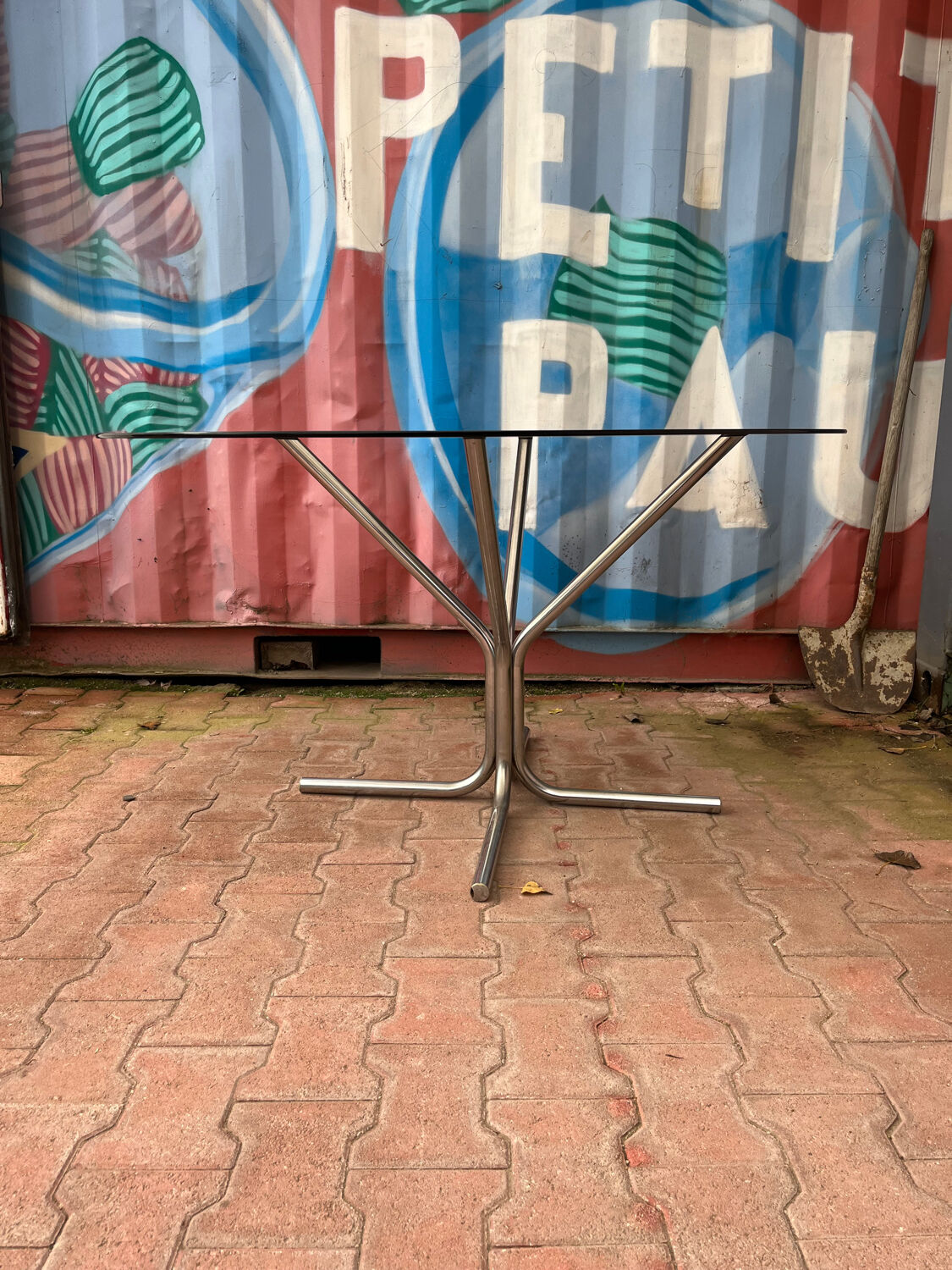 Vintage smoked glass table