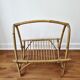 Vintage rattan magazine rack in bohemian style '1970s -
