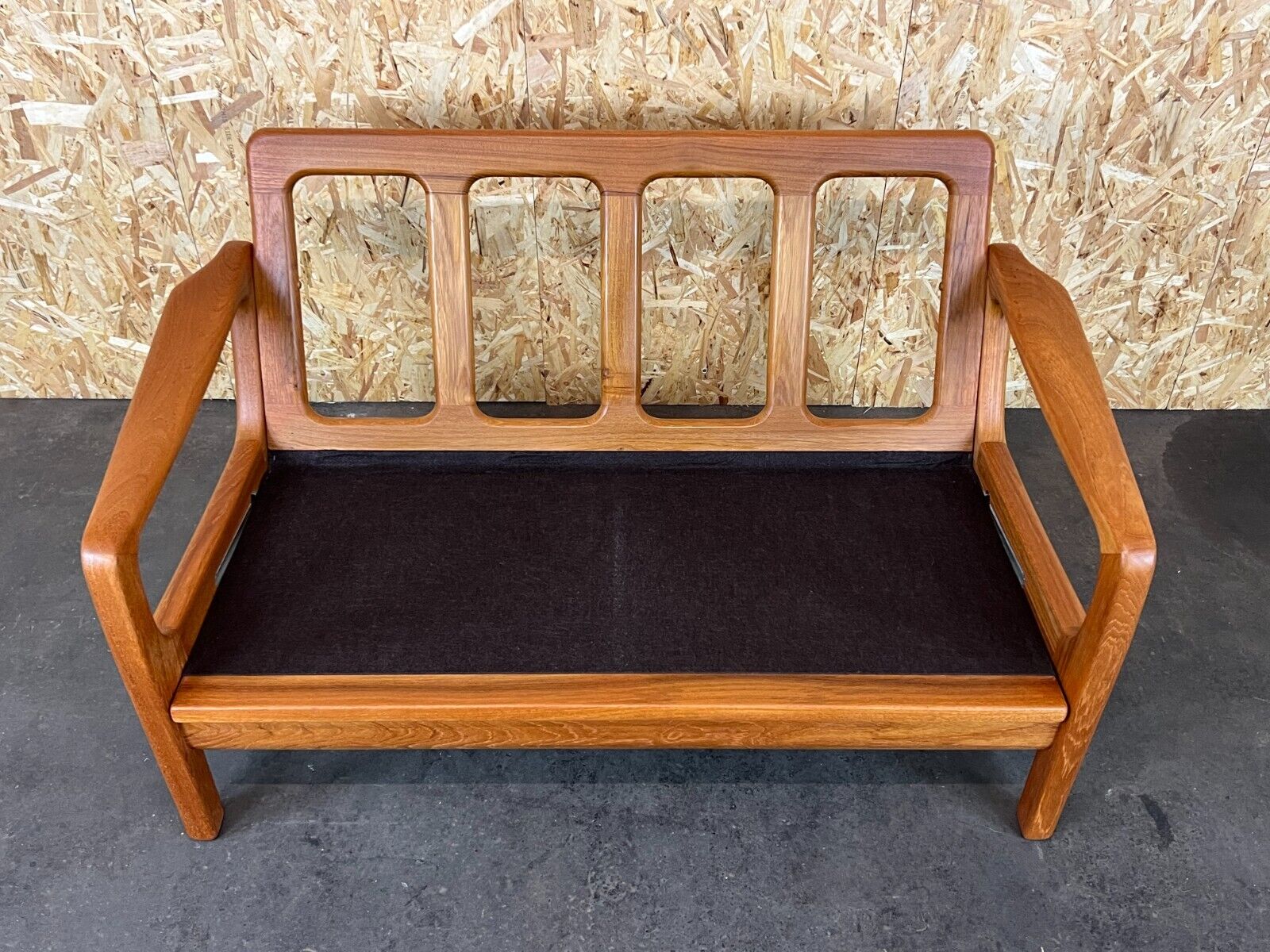 60s 70s teak sofa 2 seater couch J. Kristensen Danish Denmark Design