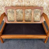 60s 70s teak sofa 2 seater couch J. Kristensen Danish Denmark Design
