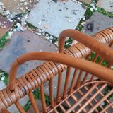 Vintage rattan basket from the 50s