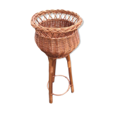 Tripod wicker plant carrier
