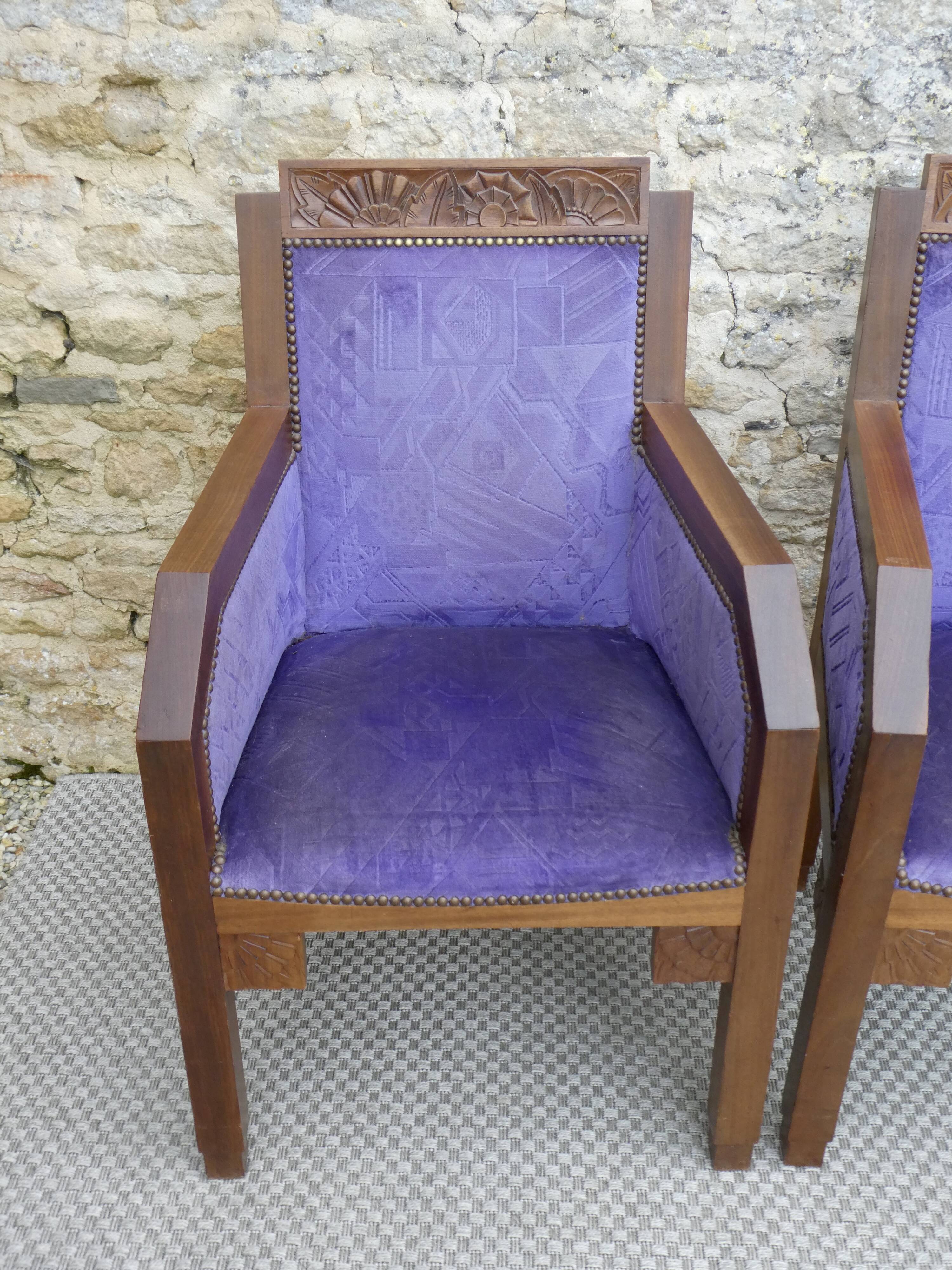 Pair of oak armchairs, Amsterdam School, 1930s