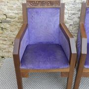 Paire de fauteuils en chêne, Ecole d'Amsterdam, années 30