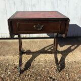 Coffee table on leather