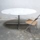 Vintage oval marble table produced by Roche Bobois