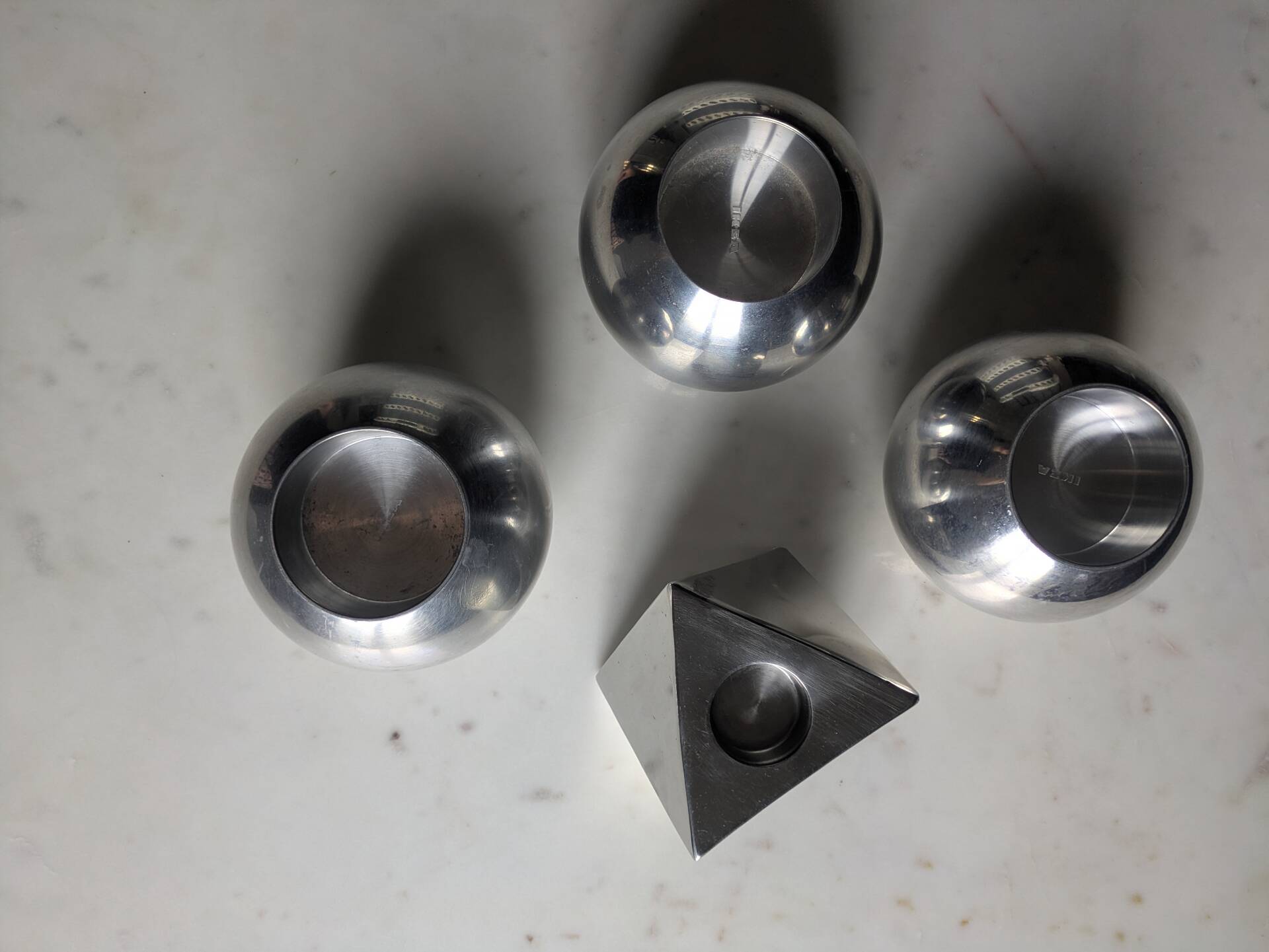 Set of vintage, collector and designer candle holders.