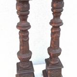 Pair of cast iron candlesticks