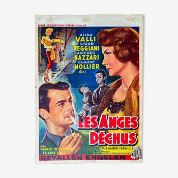 Belgian poster "Les anges dechus" alida valli, serge reggiani, amedeo nazzari 1953