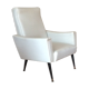 Armchair of the years vintage 50/60.en white leatherette