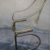 70s gold metal armchair