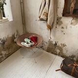 Wicker garden basket on tripod support