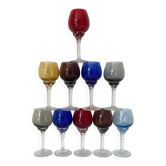 Set of 10 antique digestif glasses.