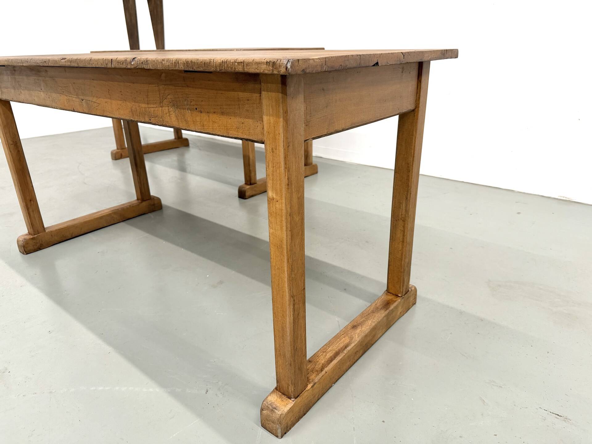 Pair of Vintage Community Tables in Solid Beech