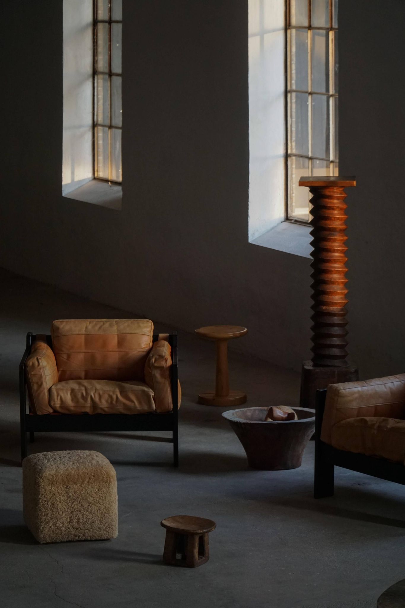 Pair of Easy chairs by Rud Thygesen & Johnny Sørensen in wood and leather, 1970s.