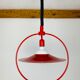 Suspension Rolly monte et baisse space age années 70 rouge