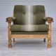 Fauteuil danois en laine et chêne massif, 1970