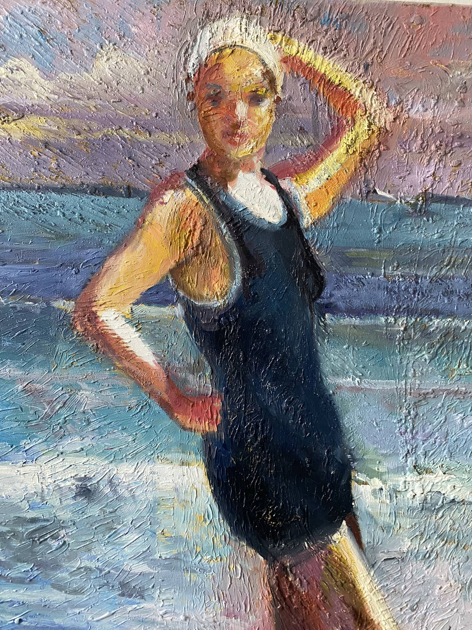 Portrait of a bather signed Patrice Landauer