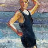 Portrait of a bather signed Patrice Landauer