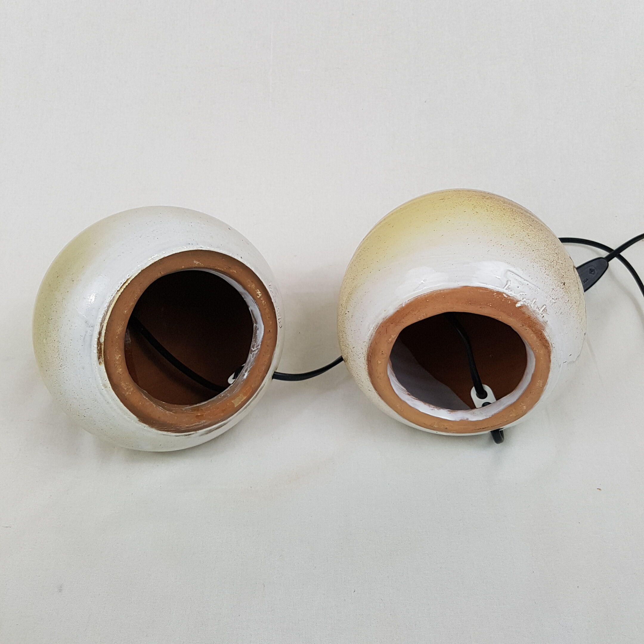 Set of two bedside ceramic lamps, Roland Zobel