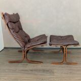 Fauteuil siesta avec son repose pied par Ingmar Relling 1960