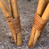 Chair and armchair in vintage rattan 1950