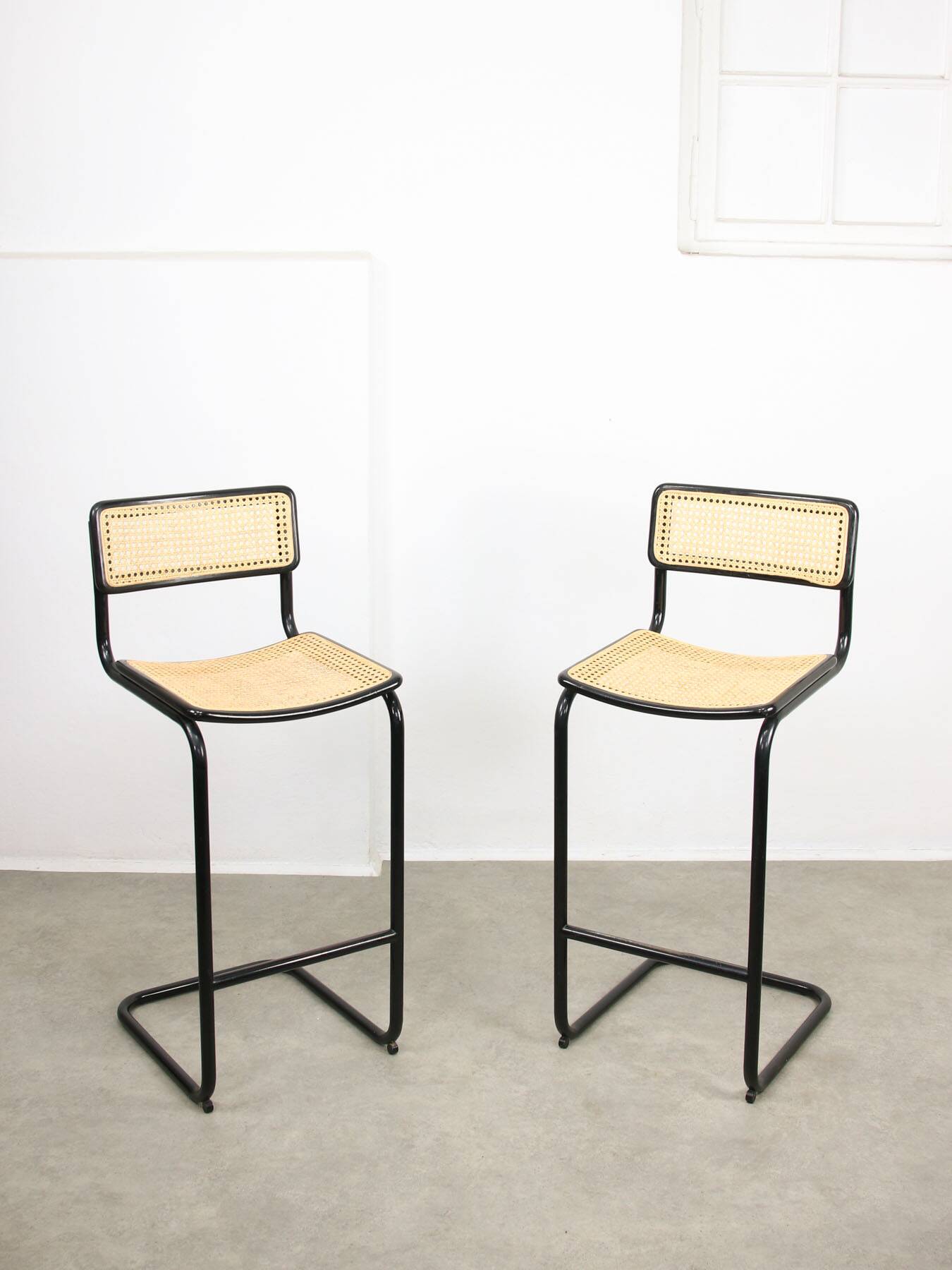Pair of vintage Cesca Bar Chairs by Marcel Breuer