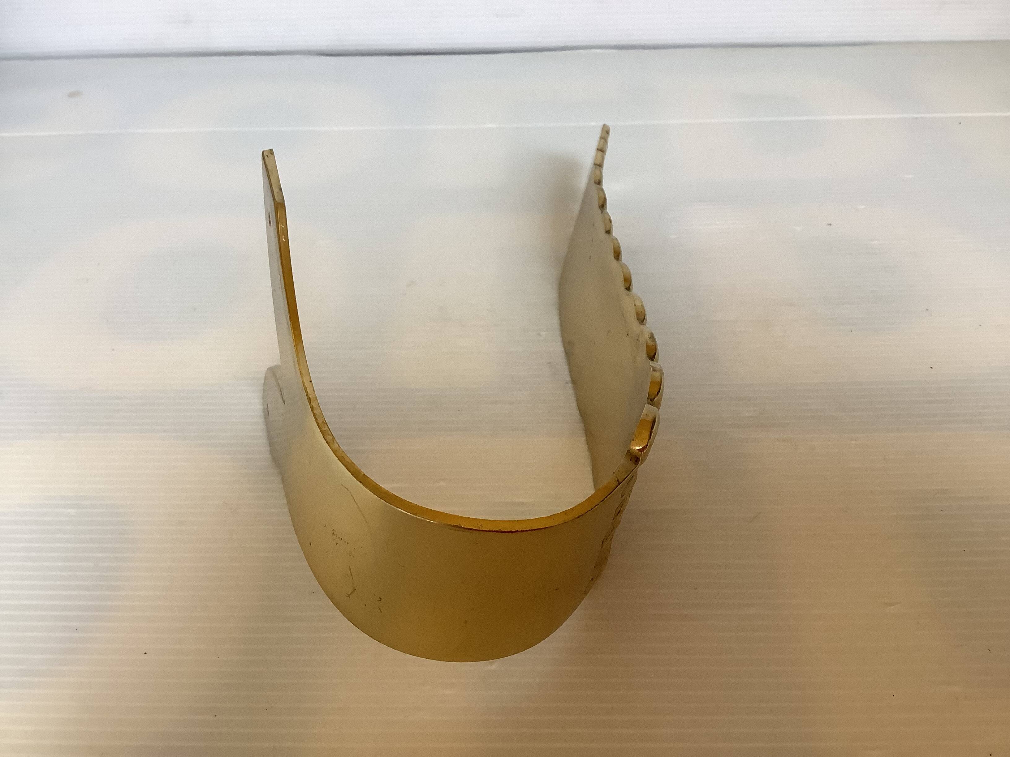 Large worked brass coat hook