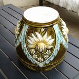 Barbotine pot cache Art Nouveau