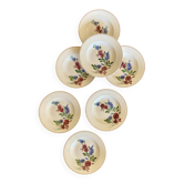 Set of 7 vintage soup plates, Aigueperse de Sarreguemines
