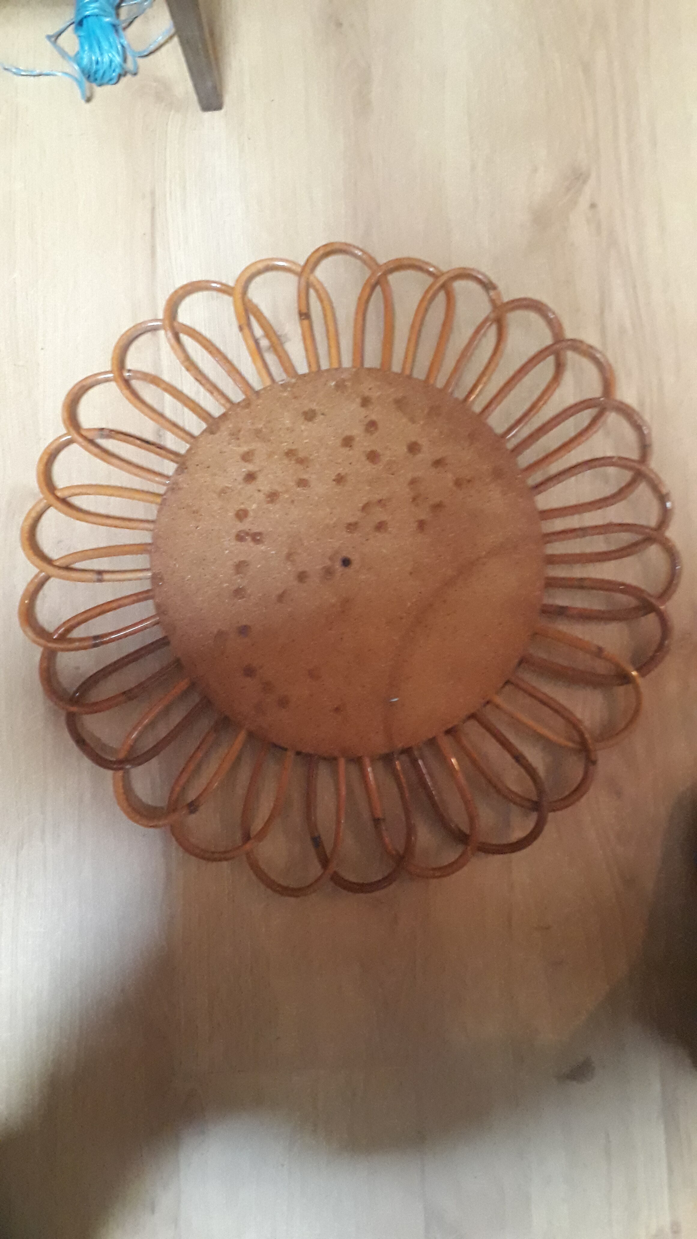 bamboo sun, rattan 1960 70 s 55cm