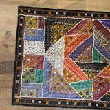 Oriental tablecloth with mirror and embroidery