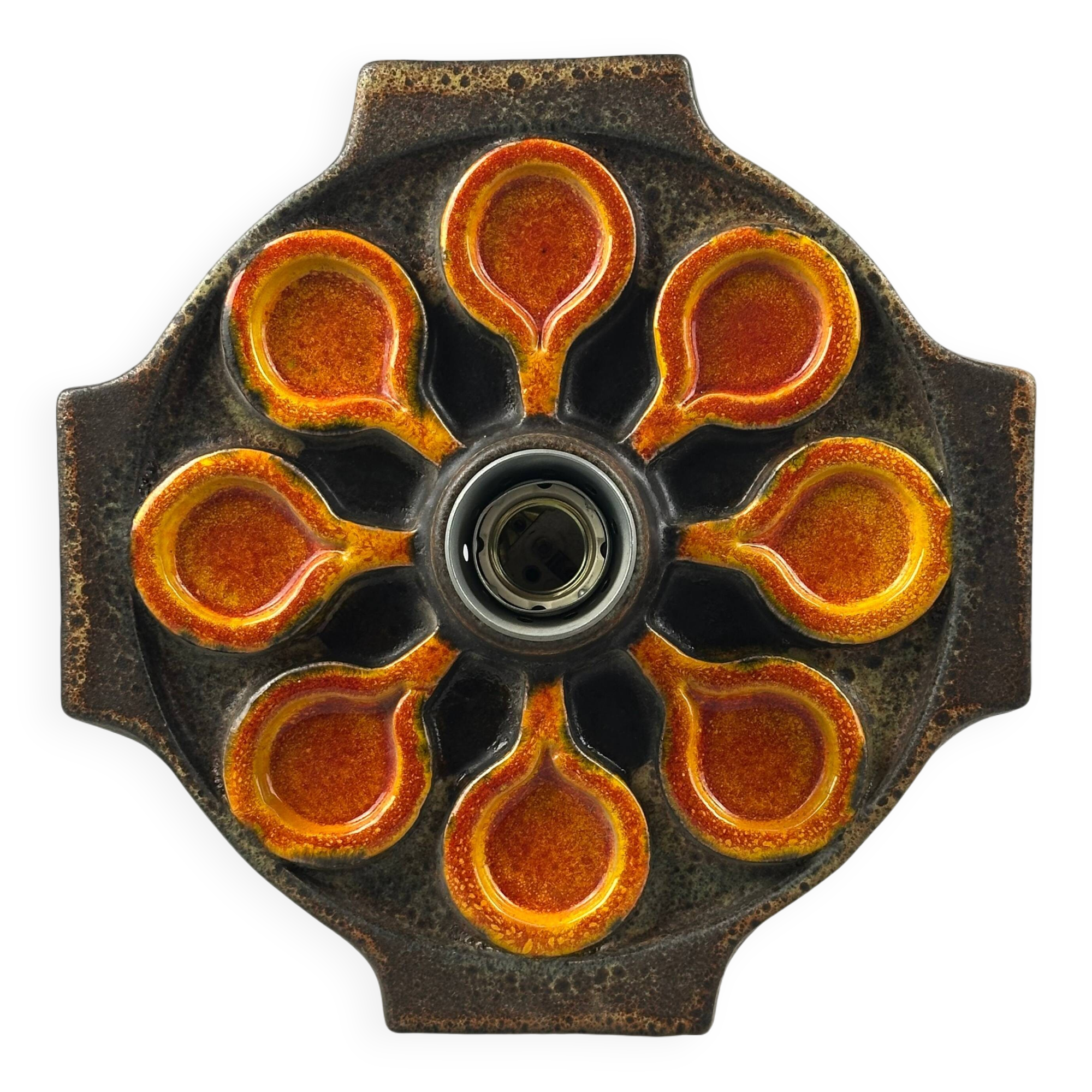 1960s/1970s Ceramic Wall Sconce, Mid-Century Space Age Design