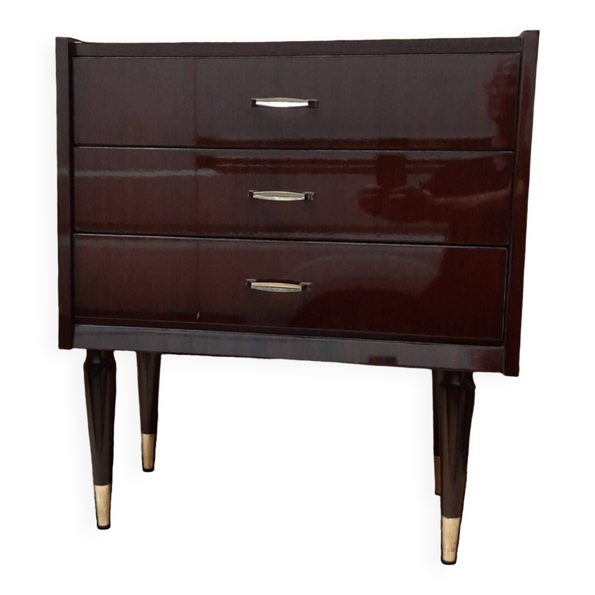 Pairs of old bedside tables from the 1960s and 70s.