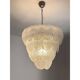 Contemporary Modern Clear Graniglia “Petals” Murano Glass Chandelier by Sim