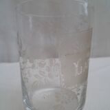 Deux anciens verres gobelets gravé Souvenir