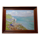 Grand paysage marine falaises huile sur panneau encadré Paul RUBEN (1882-19