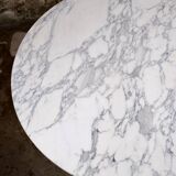 Large table ronde en marbre de Carrare, Italie, 1970s