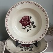 Set of 6 antique deep plates Badonviller Germaine