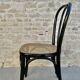 Bistro chair in black lacquered wood and seat in cannage