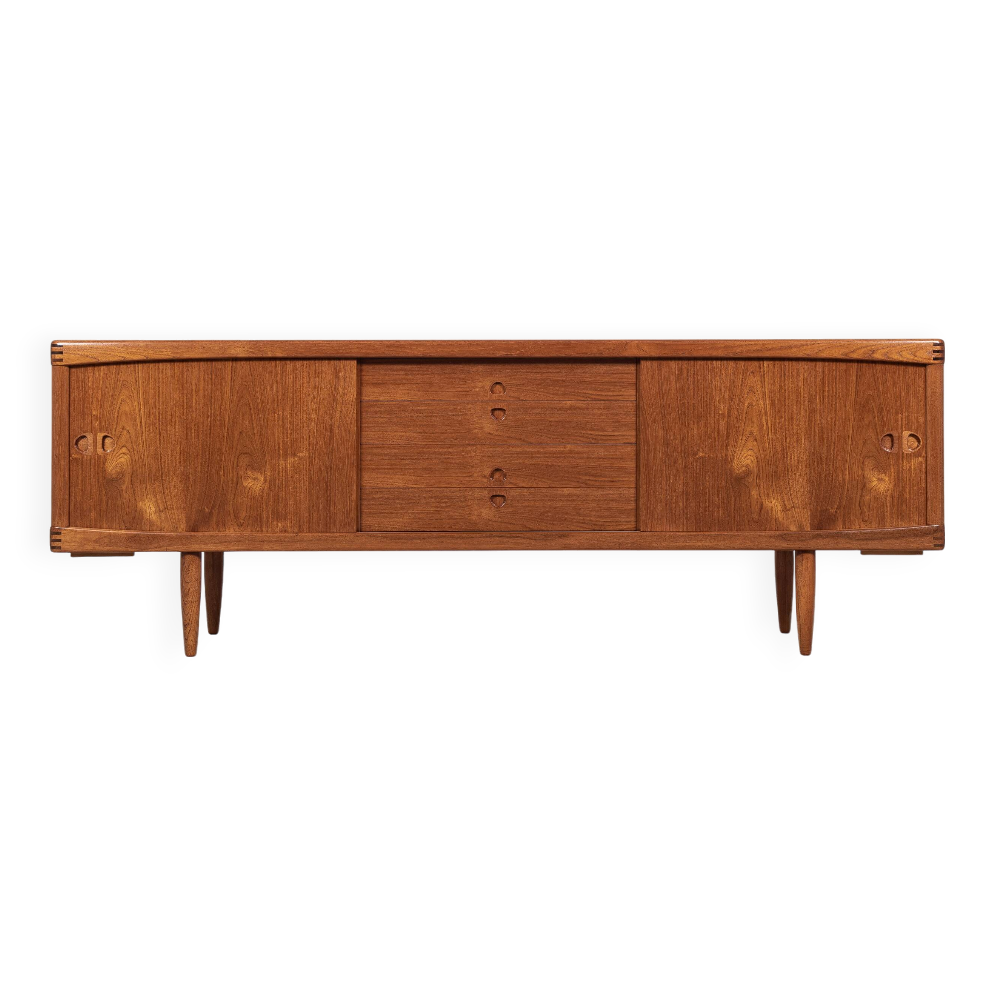 Midcentury Danish sideboard in teak by HW Klein for Bramin 1960s - with the 3 stripes