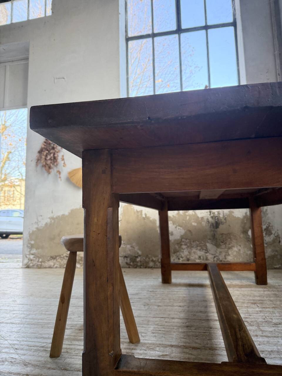 Rustic farmhouse table, solid oak, 2m