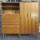 Combined modernist secretary, shelves, closet, wardrobe, vintage, 60s