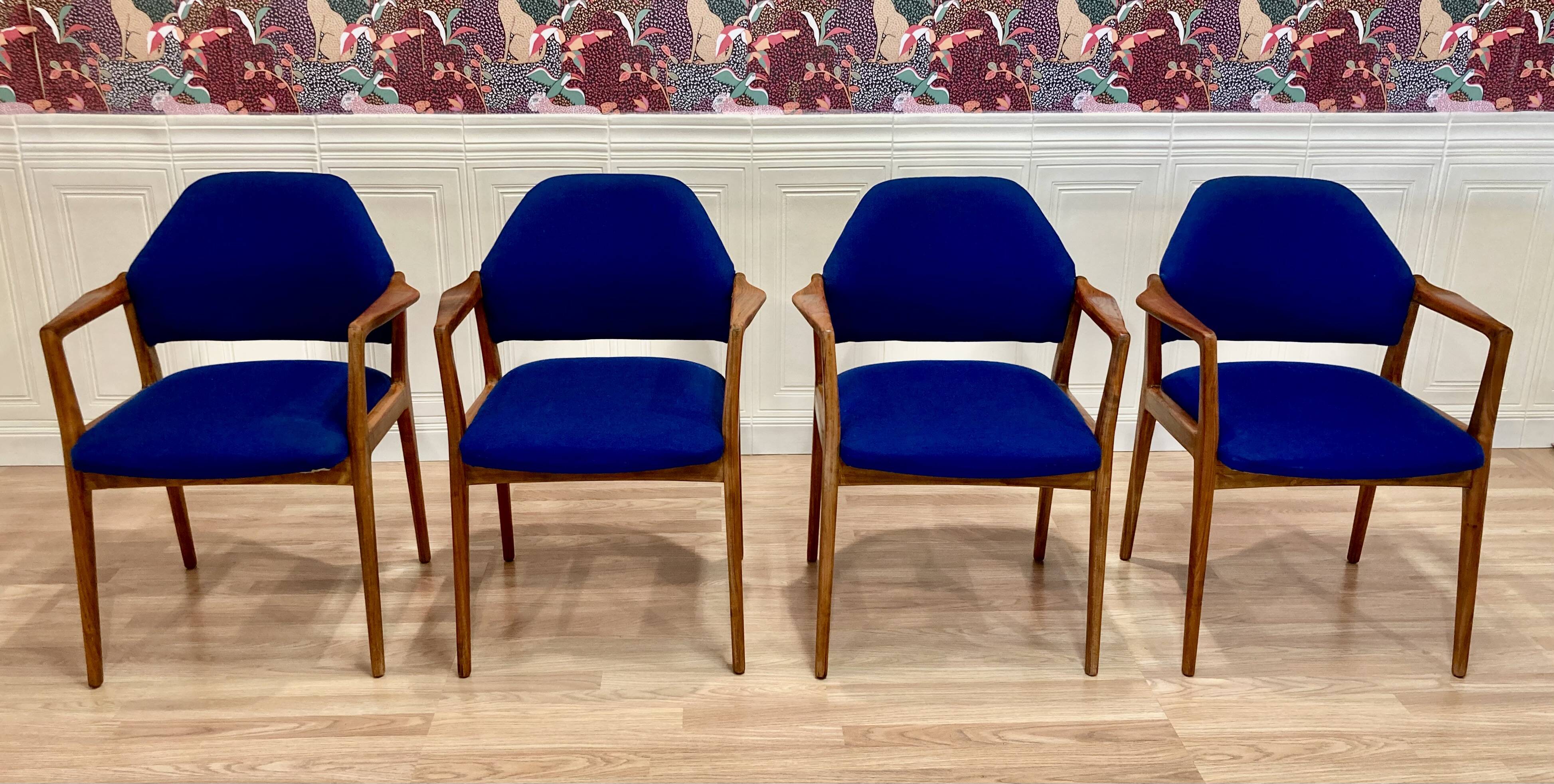 Suite of 4 designer armchairs 1950 "Hartmut Lhomeyer".